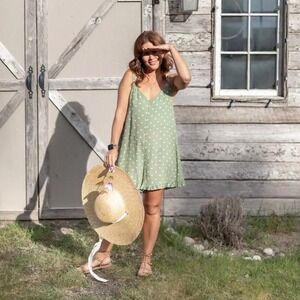 Smash + Tess x Jillian Harris | Boardwalk Shorty Romper Green Polka Dot Size M